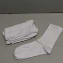 BELINO Pilates Socks for Women with Non Slip Grippers  Crew Socks for Yoga, Barre, Gym, Workout, Hospital 4 Pairs (6, White)