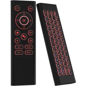 iPazzPort Air Mouse & PC Remote Keyboard: Bluetooth & 2.4G Backlit, Rechargeable Aluminum Alloy Design, Compatible with Laptop, Android TV Box, HTPC