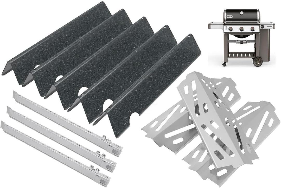 GS4 Genesis 2 Grill Parts for Weber 3 Burner GS4 Genesis II Replacement for Genesis II/II LX 300 SER,Genesis 300 (2022 YRS) Parts for Weber Flavorizer Bar 66032 67095,Heat Deflector 66040,Burner 67489