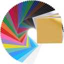 Permanent Vinyl, 72 Pack Permanent Adhesive Vinyl Sheets (12x 12) for Silhouette Cameo and Any Craft Machine Cutters. (Multicolor)