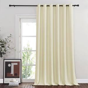 NICETOWN Outdoor Curtain for Patio Waterproof, Home Decor Thermal Insulated Grommet Top Blackout Indoor Outdoor Vertical Blind/Drape for Garage & Downstairs Window, W84 x L95, 1 PC, Beige