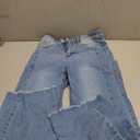 Sidefeel Women's Wide Leg Jeans High Waisted Stretchy Raw Hem Zimbaplatinum Denim Pants, Size 6