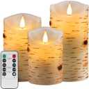 Flameless Battery Operated LED Candles 3D Wick with10key Button Remote Control 24-Hour Timer Set of 3 Electric Flickering Pillar Real WaxWedding, Party, Christmas and Home Decoration