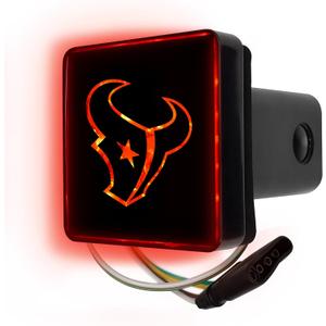 FANMATS NFL - Houston Texans Light Up Hitch Cover | Black | Fits All 2 in. Class III hitches | Bull Head Primary Logo FANMATS NFL - Houston Texans Light Up Hitch Cover | Black | Fits All 2 in. Class III hitches | Bull Head Primary Logo