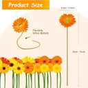 WILLBOND 12 Pcs Artificial Gerbera Daisies Flowers 15 in Pink and Orange Fake Daisy Bouquet with Flexible Stems Boho Faux Wildflower for Wedding Bridal Groovy Party Home Kitchen Decor, 6 Colors