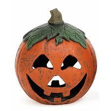 Cast Iron Jack O Lantern Candle Holder, Lighted Pumpkin Decor for Outside, Faux Pumpkin Lantern for Porch, Patio & Tabletop Halloween Decoration