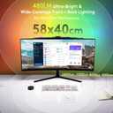 Quntis Curved Monitor Light Bar 15 RGB Backlight for 34"+ Screens, Computer Bar Lights Fold Dual Light with Color Temperature Brightness Stepless Dimming, No Glare Desk Lamp for Home Office Gaming