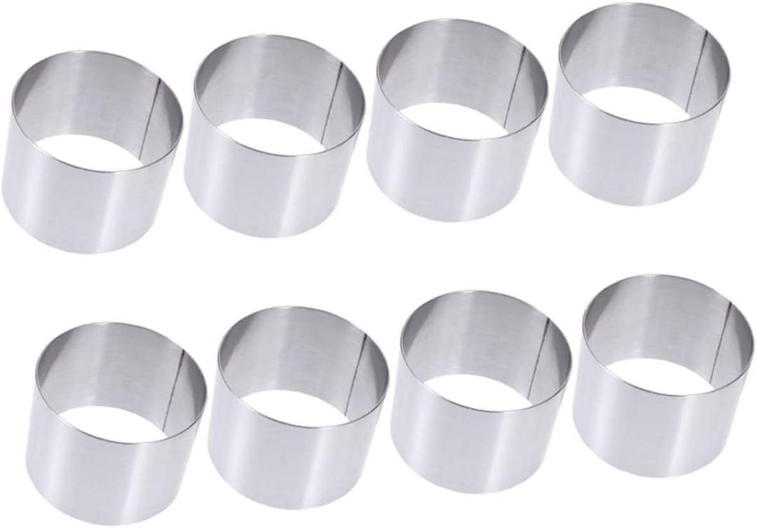 LIFKOME 8pcs Stainless Steel Mousse Mold Cake Mold Ring Cookie Baking Rings Round Mold for Baking Cooking Cookie Rings Pastry Molds Number Circle Cake Mold Small Round Cake Rings Shapes