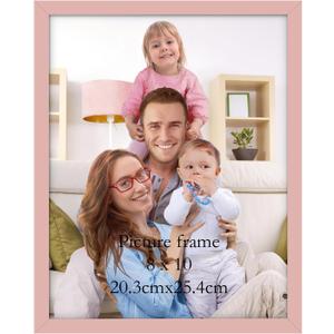 Giftgarden 8x10 Picture Frame Pink, Thin Photo Frame for Wall or Tabletop Display, 1 Pack