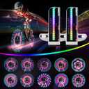 Bicycle Wheel Lights, Bike Wheel Lights for Night Riding, Bike Spoke Light, Bicycle Accessories, 32Leds, 32 Patterns Waterproof, for Kids & Adult (Black-2packs)