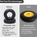 4.80/4.00-8" Tire and Wheel Assembly Set for Wheelbarrows, 5/8" or 3/4" Bore Wheelbarrow Tires for Utility Cart, Wheel Barrel, Wagon, Trailer, Dolly, 16" Solid Rubber Tires Without Flat Spots, 2 Pack