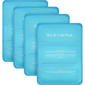 Ice Packs for Injuries Reusable-11" x 14.5" - 4 Pack,Hot & Cold Pack, Ice Pack for Back Pain Relief, Flexible When Frozen,Cold Compress for Back, Knee, and Shoulder Injuries