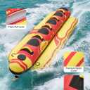 VEVOR Towable Tubes for Boating, 1-3 & 5 Riders Inflatable Boat Tubes, 510-850 lbs Capacity Water Sport Tubes with Full Nylon Cover, Padded Handles & Safety Valve (2 Sizes)