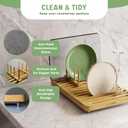 NIUM Stone Drying Mat for Kitchen Counter & Bamboo Rack - 16x12 - Diatomaceous Earth Dish drying mat Ultra Absorbent & Fast Drying - EcoFriendly with Non-Slip Pads & Anti-Moisture Design