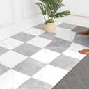 WIFEA Self Adhesive Vinyl Flooring Roll 23.6"x 196"/32 Sq.Ft Marble Peel Stick Floor Tiles, Wear-Resistant and Waterproof Vinyl Plank Flooring for Bedroom Living Room Office Balcony RV Black + Grey