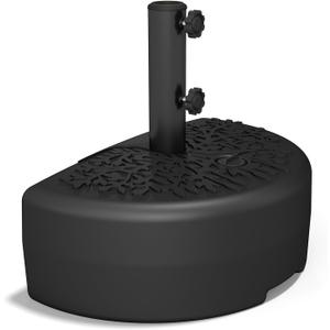 C-Hopetree 73 lb Half Round Heavy Duty Water Fillable Base Stand for Patio Outdoor Wall Umbrella, Black
