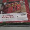 ZOBER Large Christmas Ornament Storage Box - Stores 128 3" Ornaments, With Dividers - Ornament Organizer Storage Box, Durable Christmas Containers Holder - Extra Pockets, Dual Zipper - Red