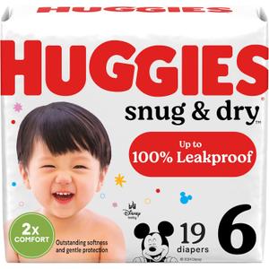 Huggies Snug & Dry Baby Diapers, Size 6, 19 Count