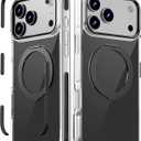 Magnetic for iPhone 17 Pro Max Case 360 Spin Stand Compatible with MagSafe, Military-Grade Protection,Non-Yellowing, Clear Scratch-Resistant Back Cover for 17 Pro Max 6.9'', Black