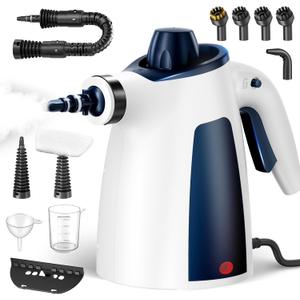 Upgraded 1050W Powerful Steam Cleaner, Pressurized Handheld Multi-Surface Natural Steamer with 12PCS Accessories & Safety Lock, 350ML Large Capacity for Home, Kitchen Instant Dissolves Grime & Grease