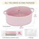 COMSE Small Woven Basket with Gift Bags and Ribbons, Gift Basket Empty, Cotton Rope Storage Organizer, Baby Toy Box with Handles, 12" x 8" x 5", Light pink