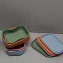 Layhit 4 Pcs Silicone Bento Box Lunch Box for Adult, 23.7 oz Reusable Sandwich Containers Food Storage with Lids Airtight for Lunch Meals Snacks, Dishwasher Freezer Safe (Brick Red Orange Multicolor)