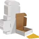 HORLIMER 6x6x2 inches Shipping Boxes Set of 50, White Corrugated Cardboard Box Literature Mailer