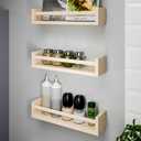 Floating Shelves, Wall Mounted Nursery Shelf-Wood Bookshelf Wall Shelves for Kitchen Spice Rack Bedroom and Living Room Baby Nursery Decor