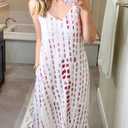Supnier Women's Summer Maxi Dress Casual V-Neck Sleeveless Bohemian Spaghetti Strap Floral Long Maxi Dress with Pockets (XXL)