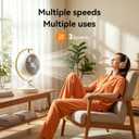 Desk Fans for Bedroom with Light, 16 Inch Table Air Circulator Fans, Oscillating Fan for Whole Room, 70° Vertical and 100° Oscillating, 3 Speeds, 28dB Quiet, for Home,Office,Outdoor, Mini
