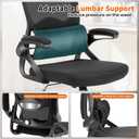 Ergonomic Office Chair,Mesh Office Chair with Lumbar Support,Mid Back Desk Chair with Flip-up Arms,400 lbs Comfy Computer Chair for Home Office, Standard