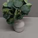 Dahey Artificial Eucalyptus Stems in Small Ceramic Vase Centerpiece Table Decorations Modern Farmhouse Decor Fake Eucalyptus Plants with Vase for Bathroom Kitchen Shelf Living Room Home Decor, White