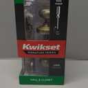 Kwikset Juno Interior Passage Door Knob, Handle For Closet and Hallway Doors, Non-Locking Doorknob in Antique Brass, with Microban Protection (1 Pack)