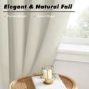 KGORGE Short Curtains for Small Window, Privacy Thermal Insulated Bathroom Curtains Noise Reducing Drapes for Kitchen Cafe Living Room, Back Tab Rod Pocket, W34 x L45 inches, Beige, 2 Panels