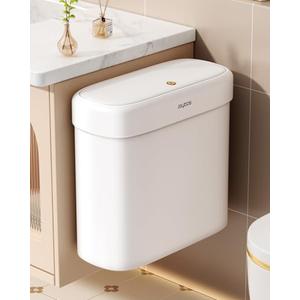 O-MART Bathroom Trash Can with Lid, 2.2 Gallon Automatic Touchless Motion Sensor Small Garbage Can, Smart Slim Trash Bin for Kitchen, Office, Bedroom, Living Room