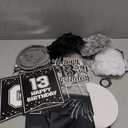 13th Birthday Decorations for Boys Tableware Set, Black Themed 13th Birthday, Banner Officially a Teenager Party Decorations for Kids Boys Teenager Favors