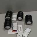 Yiliaw 12 Pack LED Puck Lights Remote Control 16 Color Changeable Under Cabinet Lights, Battery Operated Lights Night Light with Dimmer & Timer for Closet Bedroom Kitchen, Black