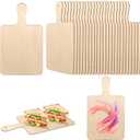24 Pack Unfinished Wood Cutting Boards with Handles & Natural Rope  DIY Craft Blanks, Mini Charcuterie & Serving Boards for Kitchen, Home Decor