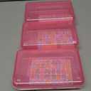 3 x Pink Pencil Case Plastic Clear Hard Pencil Box Crayon Box Organizer 1 Pack Office Supplies Storage Container Organizer Boxes for Girls for Pens Crayon School Stylish Art Office Supplies Storage Medium