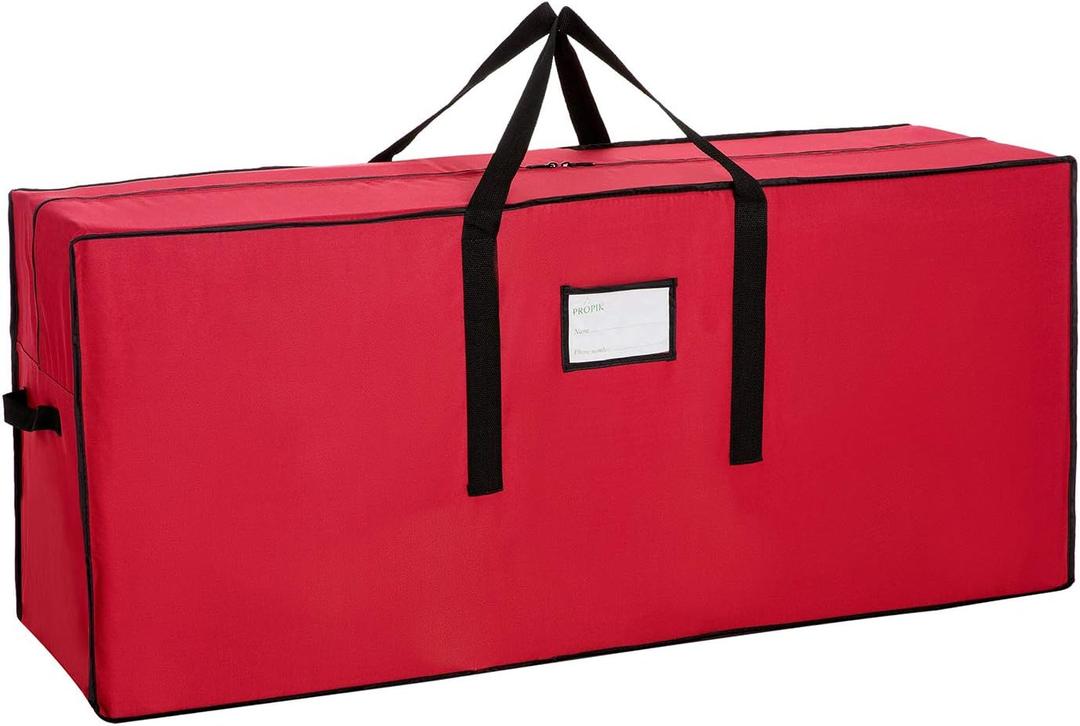 Sattiyrch Christmas Tree Storage Bag,Fits Up to 6 ft Tall Artificial Tree,Heavy Duty 600D Canvas Red Christmas Tree Storage Container with Sleek Dual Zipper and Durable Handles,45" x 15" x 20"