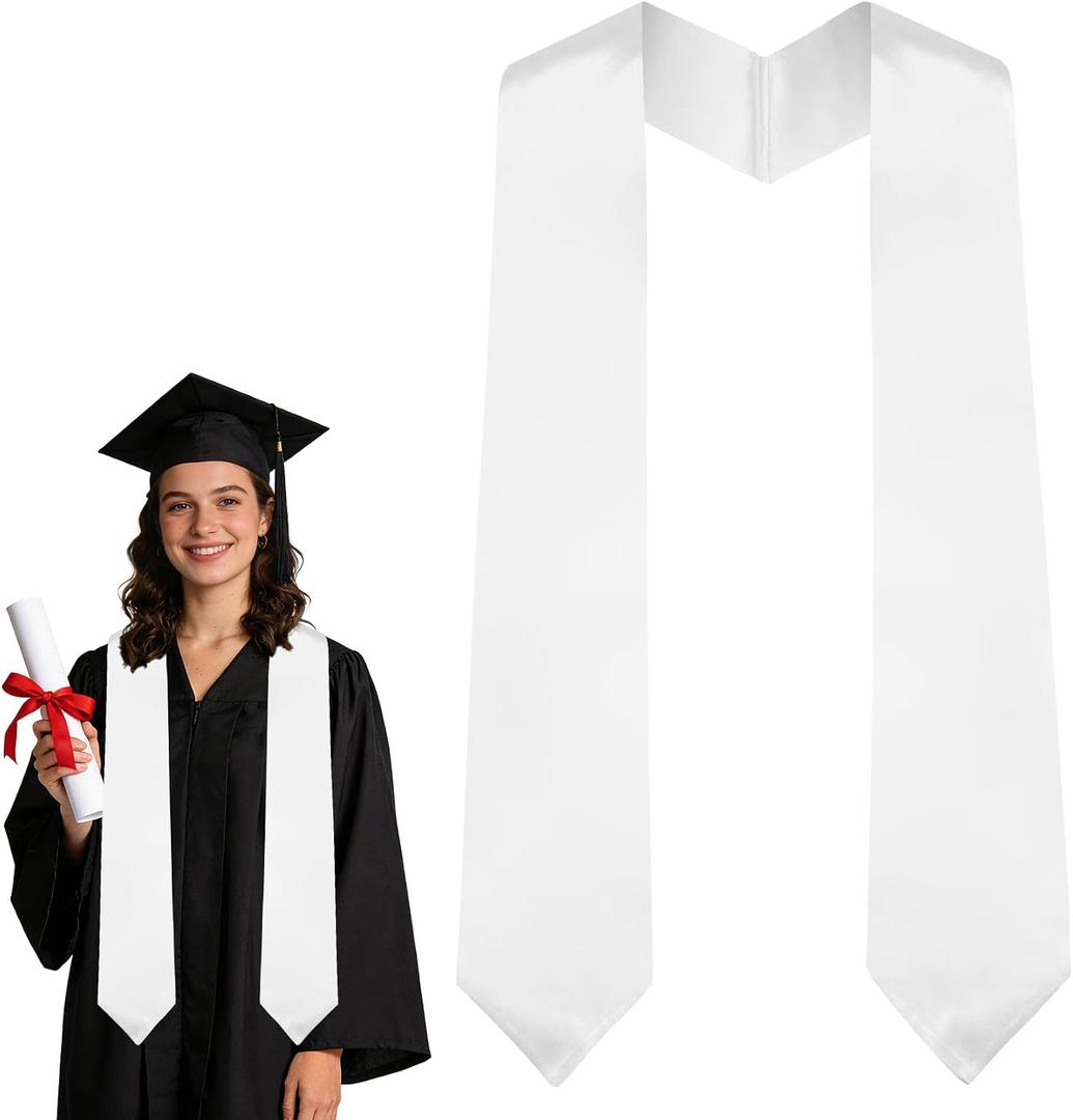 2 x Graduation Stole Class of 2026 Graduation Sash Unisex Adult Sublimation Blank Plain Honor Stoles Grad Satin Sash 70"