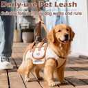 Dog Sling Backpack Carriers - Adjustable Pet Lift Harness Gear, Breathable Dogs Carrying Lifting with Traction Leash Shoulder Straps and Treat Bag for Walking Hiking Travel (L, 14-20lbs)