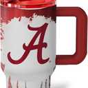 Thicc Buddy - 16 oz Stainless Steel Vacuum Insulated Tumbler with Lid and Straw for Water - Travel Mug Cupholder Friendly - Gifts for Women Men Him Her (Alabama Crimson Tide | Drip)