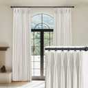 CAPALOCA Natural Linen Pinch Pleated Curtains Blackout, 100% Black Out Curtains 96 inch Long for Bedroom, Blackout Thermal Insulated Pinch Pleated Drapes for Living Room, 40" W x 96" L, 2 Panels Set