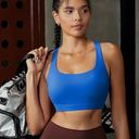 RUNNING GIRL Sports Bras for Women, Molded Cup High Impact Sports Bra Workout Bras for Women High Support Racerback, Blue (Medium)