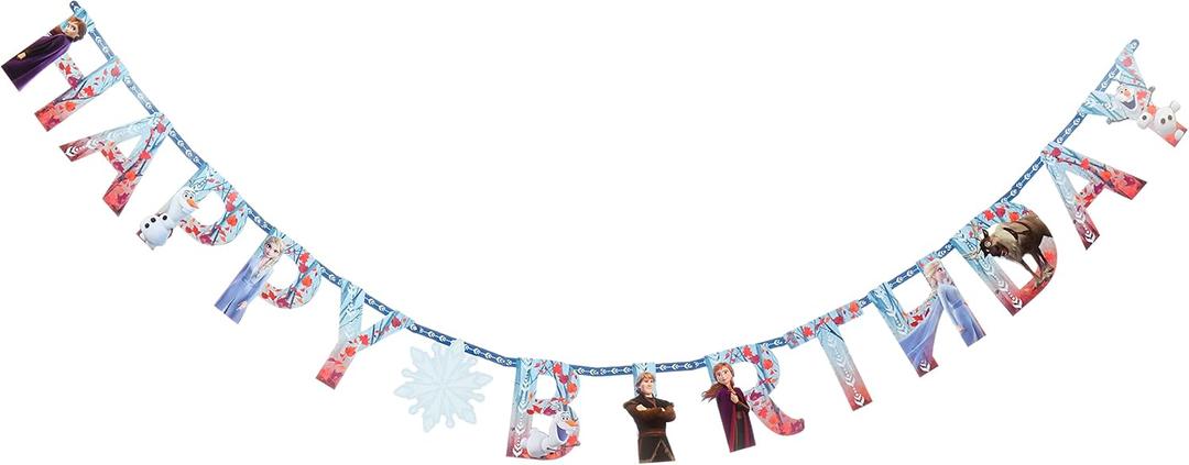 Disney Frozen 2 Jumbo Add-An-Age Letter Banner - 10.5' x 10" (Pack Of 1) - Multicolor Paper Party Decoration - Great For Themed Parties & Events