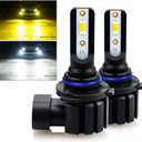 D-Lumina H10 Switchback LED Fog Light Bulbs, 8000 Lumens 40W 300% Brightness Dual Color 6000K Xenon White/3000K Golden Yellow, 9145 9140 9045 9040 LED Fog Light DRL Bulb Upgrade Replacement, Pack of 2