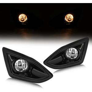 HECASA Fog Light Bezel Compatible with 2015-2018 Ford Edge Bumper Driving Lamps Clear Lens W/Harness Switch Kit Replacement for FT4Z17B814AA FT4Z17B814AB Black Bezel