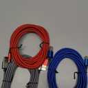 Long USB C Cable 10 ft 3-Pack, USB to USB C Cable 10ft Fast Charging, USBA to USBC Charger 10 ft Cord Braided for iPhone 17 Air 17 16e 16/16 Plus/16 Pro/16 Pro Max/iPhone 15 Series, Samsung (Red/Grey/Blue)