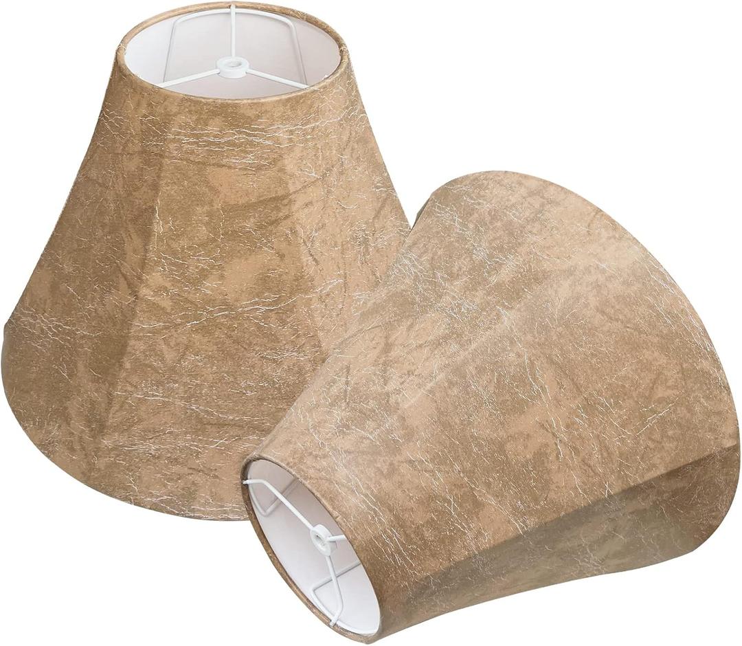 TOOTOO STAR Lamp Shades Set of 2,Imitation Sheepskin LampShade Royal Style 6" Top x 14" Bottom x 10" High Lamp Shades,Suitable for floor and table LampShades Spider